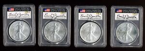 Set of 4 - 2021-24 PCGS Silver Eagle Type 2-MS70 First Strike - Emily Damstra