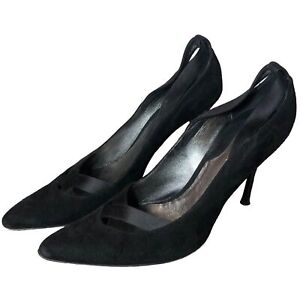 Donna Karan Collection Vintage Suede Leather Heels Womens 40/8.5