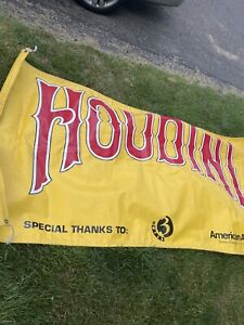 Museum Of Houdini Rare Yellow Red Spellout Opening Day Promotional Banner NY CT