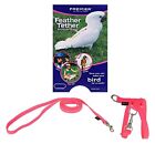 Premier Feather Tether Bird Harness and Leash SMALL HOT PINK for Cockatiels