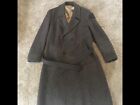 mens vintage double breasted tweed wool overcoat 44 long xl
