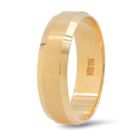 14K Solid Yellow Gold 6MM Beveled Edge Wedding Ring Band Size 7 Comfort Fit