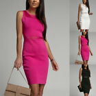 Women's Solid Color Knitted Hollow Out Sleeveless Bodycon Dress