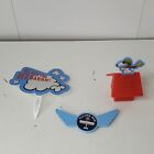 Peanuts Snoopy Red Baron Dog House Flying Rolling DecoPac Toys Cake Topper Set