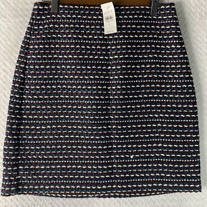LOFT Pencil Skirt Women's Size 0 Textured Knit Multicolor Zip Up NWT