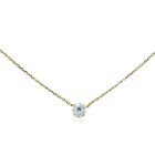 Gold Tone over Sterling Silver Cubic Zirconia Solitaire Choker Necklace