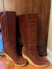 Women's Size 7.5 LL Bean Signature Suede Wedge Boots