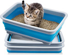3 Pcs Cat Litter Box Travel Foldable Portable Litter Box Waterproof Small Litter