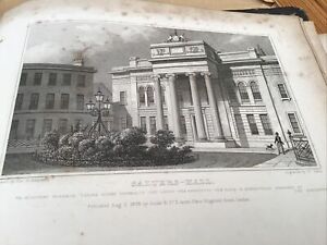 Antique Print-London c1827 - Salters Hall