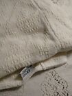 Vintage FARIBO Blanket 75x96 Textured Diamond Cream 100% Cotton MADE IN USA