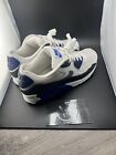 Size 10.5 - Nike Air Max 90 white cool deep grey Royal Blue-Anthracite