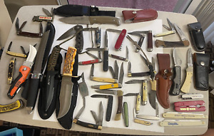 LOT 39  VINTAGE  KNIVES   KNIFE  JAPAN Schrade Kutmaster Kabar Mixed Estate