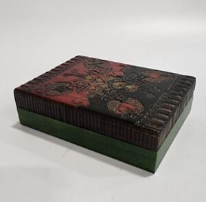 Hand Carved Wooden Double Deck CardHolder Box Made In Poland