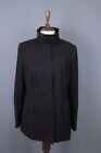 Akris Punto Black Single Breast Wool Overcoat Coat Jacket Size 14