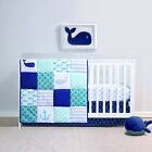 Nautical Whales & Anchors 3 Piece Boy Baby Crib Bedding Set by The Peanutshell