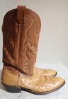 Nocona Exotic Cognac Full Quill Ostrich Cowboy Boots Made in USA Mens 12B
