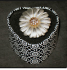 Brighton Dazy Flower Ring Swarovski Crystal Center Textured Petals SZ 5