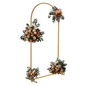 6.6x3.3FT Gold Metal Wedding Arch Balloon Backdrop Stand Arched Frame for Party