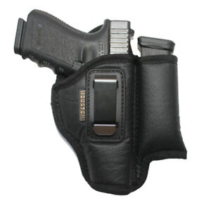 IWB Soft Houston Leather Holster with Magazine/Mag Pouch/Holder - Choose Model