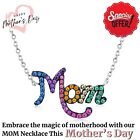 Mother Day Pendant Sterling Silver Necklace for Mom Sparkling Stone Jewelry Gift