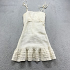 Guess Jeans Dress 3 28 White Cotton Ruffle Spaghetti Tie Strap Outdoor Summer