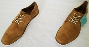 Mens Size M13 Brown Toms Preston Pig Suede Leather Casual Stitch Out Shoes