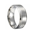 Tungsten Carbide Wedding Band Ring Brushed Silver Mens Jewelry Size 6-13