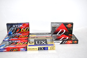 New ListingLot of SEVEN High Output 60/90/100 Blank Cassette Tapes TDK, Memorex & Sony