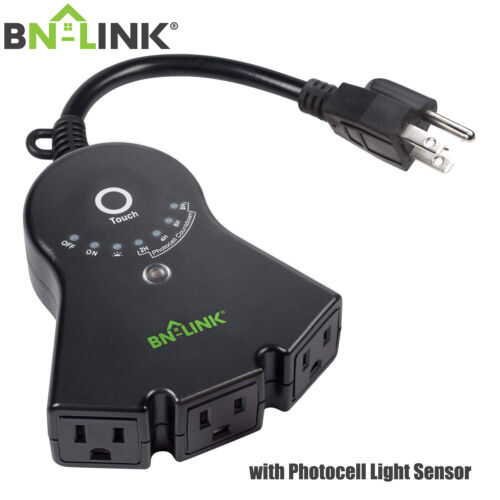 BN-LINK Outdoor Timer w/ Photocell Light Sensor Waterproof Outdoor 24H Countdown