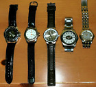 Vintage Mens Watch Lot Of 5 Cote D'Azur Activa Capezio NY Jets Leather Stainless