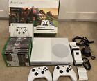 Microsoft Xbox One S 1TB Console - White W/ 2 Controllers, Charger, 12 Games