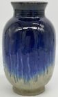 Early 20th Century Antique Fulper Flambe Drip Glaze Vase Art Pottery Blue Gray