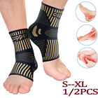 Copper Ankle Support Brace Stabilizer Compression Sleeve Socks Foot Pain Relief