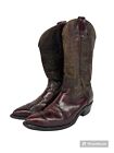 TEXAS Cowboy Boots Mens US 10.5D Amber Brown Leather Western USA Vintage 7033