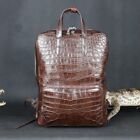 Genuine Crocodile alligator bel brown leather skin unisex latop, casual backpack