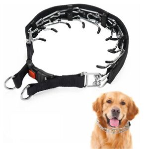 No Pull Nylon Cover Dog Prong Collar Dog Training Pinch Collar With Tip&Buckle