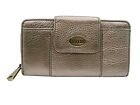 Fossil Leather Maddox Zip Around Wallet Champagne Shiny Color Retro Vintage 7