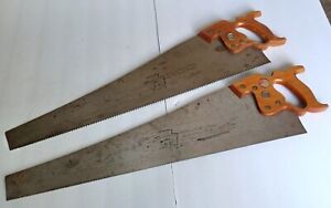 vintage disston D8 hand saws lot 26 inch blade 5 1/2 and 11,wood handles