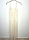 Vintage MCM Henson Kickernick Sheer Ivory Nightgown Floral Applique Lingerie XS