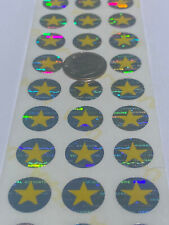 100 GOLD STAR-.50 INCH ROUND SECURITY HOLOGRAM LABELS STICKERS SEALS TAMPER VOID
