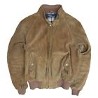 Vintage Polo Ralph Lauren Leather Suede Bomber Jacket Size XL Brown