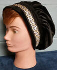 Cotton Velveteen Muffin Hat in 5 Colors with Medieval/Renaissance Trim
