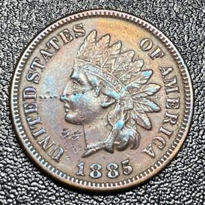 1885 Indian Head Cent 1c High Grade AU Details