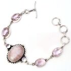 Rose Quartz Gemstone 925 Sterling Silver Handmade Jewelry Bracelet Bracelet