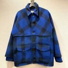 Filson Double Mackinaw Blue Buffalo Plaid Vintage Wool Jacket Size 42 USA .