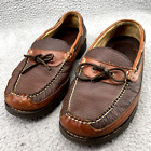 L.L. Bean Shoes Adult Size 10.5 Brown Allagash Bison Leather Slip on Loafers Men