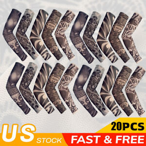 20 PCS Tattoo Cooling Arm Sleeves Cover Unisex Sports Outdoor UV Sun Protection