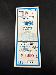 SEATTLE MARINERS - 1977 Inaugural Season - Game 1 Ticket - April 6, 1977 - NM