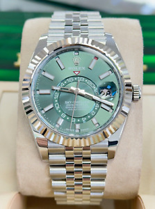 Rolex Sky-Dweller 336934 Mint Green Dial Jubilee Band Watch Box/Papers UNWORN