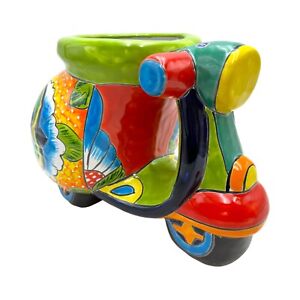 New ListingTalavera Motor Bike Planter Cute Pot Mexican Pottery Garden Flower Vase 12.5